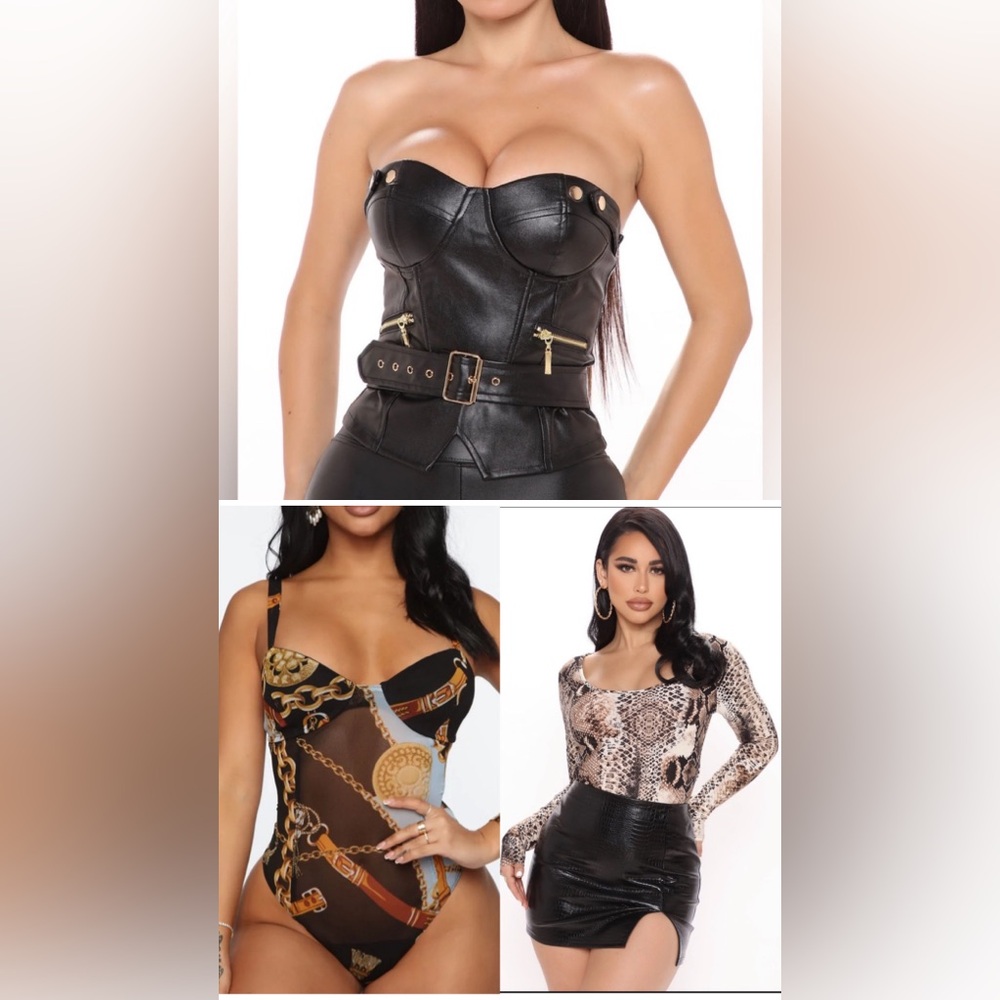 Fashion Nova Women’s Medium Bodysuit Shirts Bundle Of 3 *New*